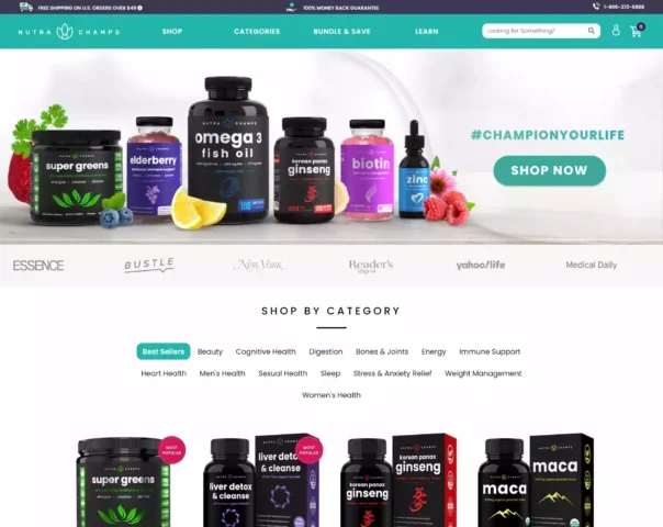 NUTRA CHAMPS Webstore Creation