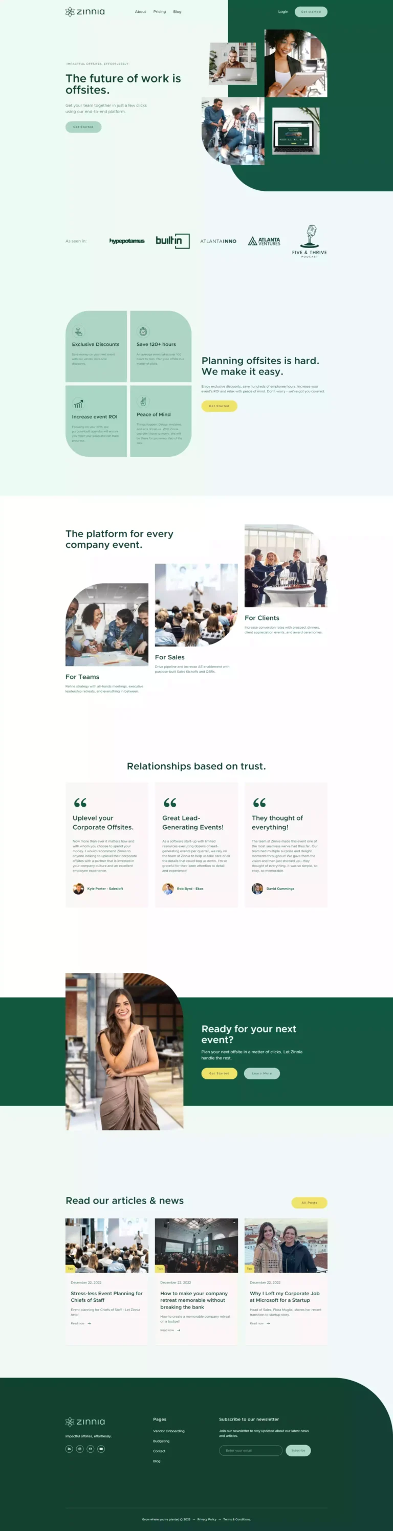 Zinnia Website Creation - project preview