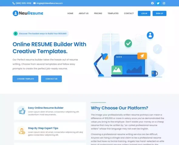 Anewresume – UI/UX Design & Website Creation