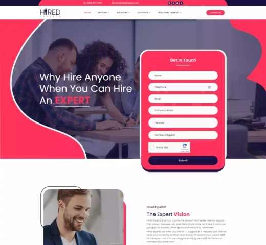 Hired Expert Website UI/UX Design & Website Creatio