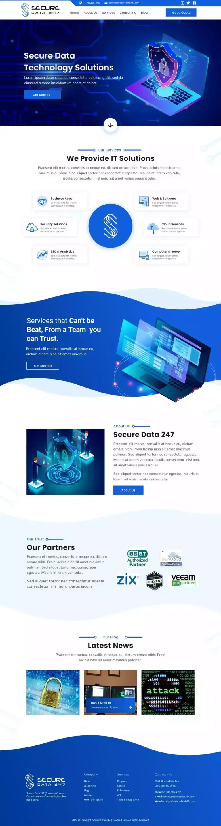 Secure Data 24/7- UI/UX Design & Website Creation - project preview